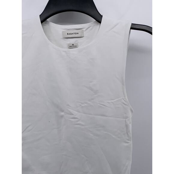 BABATON Women's White Pullover Crewneck Sleeveless Solid Crop Top SZ XS - Picture 4 of 10